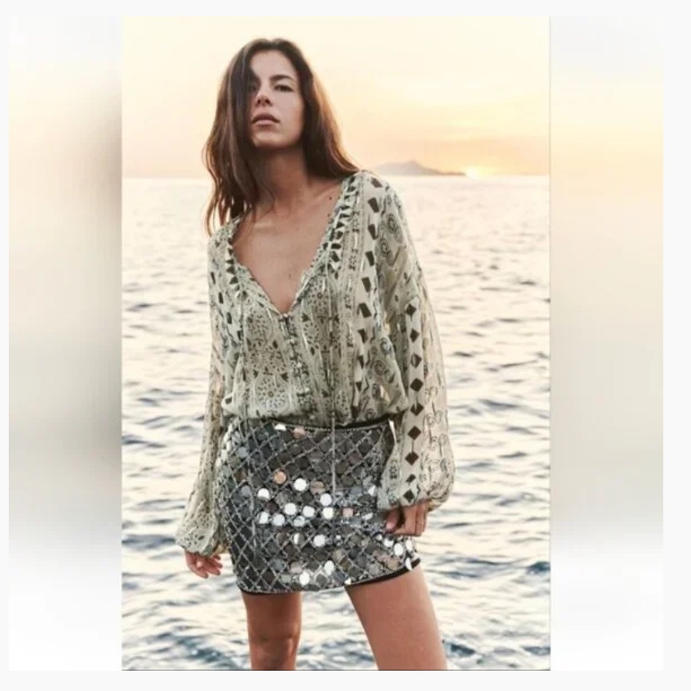 Zara sequin mini skirt